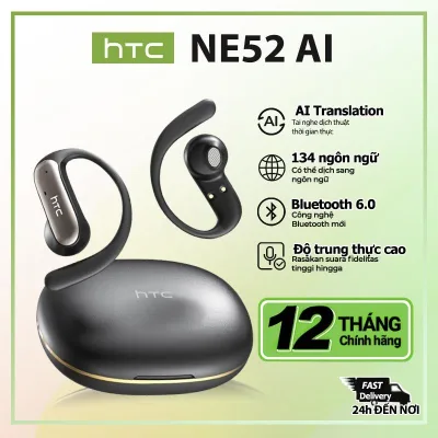 HTC NE52 Tai Nghe AI Phiên Dịch bluetooth 6.0 IPX5 âm thanh qua xương tai chống thấm mồ hôi tốt Hợp Thoại Chỉ giảm tiếng ồn Có micro