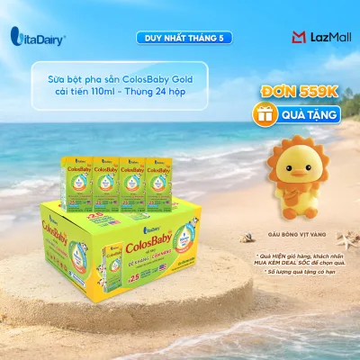 [THÙNG 24 HỘP] Sữa uống dinh dưỡng ColosBaby Gold cải tiến 110ml - Bổ sung năng lượng, Thơm ngon dễ uống