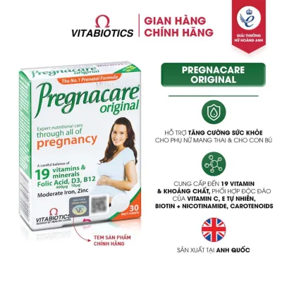 Viên Uống Cho Phụ Nữ Mang Thai Và Cho Con Bú Vitabiotics PREGNACARE ORIGINAL Bổ Sung Vitamin & Khoáng Chất Hộp 30 Viên