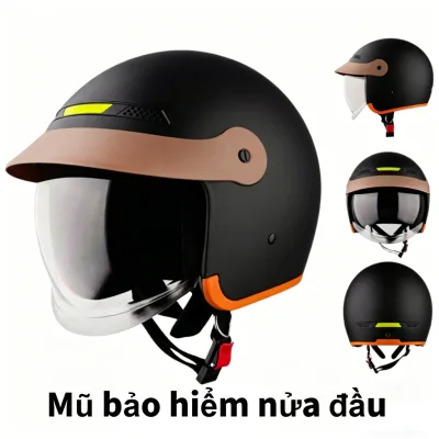 mũ bảo hiểm 3/4 kính âm chống uv, nhiều màu sắc