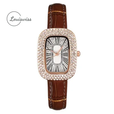 Louiswiss Đồng hồ nữ Đồng hồ thời trang Retro Đồng hồ thạch anh Đồng hồ vuông siêu mỏng Đồng hồ kim cương Ngôi sao Đồng hồ đeo tay thông thường dành cho doanh nhân