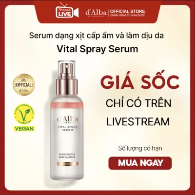 Serum dạng xịt cấp ẩm và làm dịu da d'Alba Vital Spray Serum 100ml