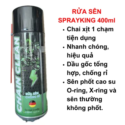 Sprayking 400ml Spray Bottle for Cleaning and Maintaining Vehicle Chains Professionally