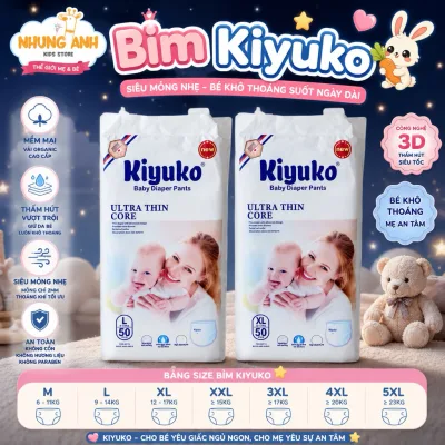 Bỉm Kiyuko cho bé, tã bỉm dán quần đủ size cho be siêu thấm hút, mỏng nhẹ, bỉm công nghệ nhật bản