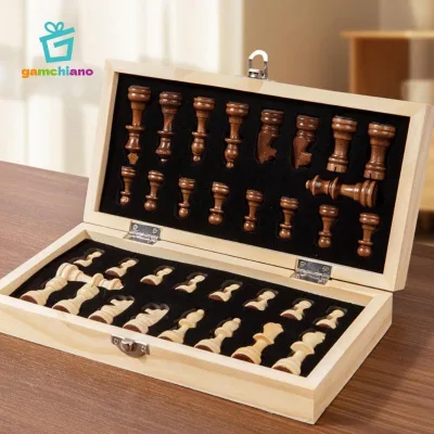 Gamchiano Bảng Cờ Bộ Trò Chơi Giáo Dục Gỗ Chắc Chắn Nhẹ Backgammon Đồ Chơi Xếp Hình Cho Quà Tặng Giáng Sinh Người Mới Bắt Đầu Học Sinh Trẻ Em