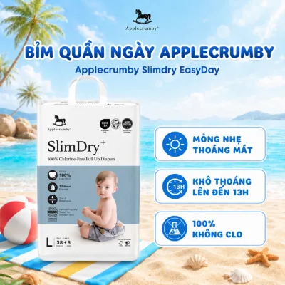 Bỉm tã quần ngày Applecrumby Slimdry Easyday Pull Ups size M - XXL thoải mái cho bé