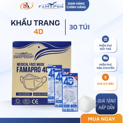 Khẩu trang 4D Nam Anh Famapro 4 Lớp