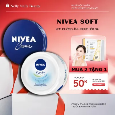 Kem dưỡng ẩm mềm mịn Nivea Soft 200ml cho mặt và toàn thân - hũ to 200gr