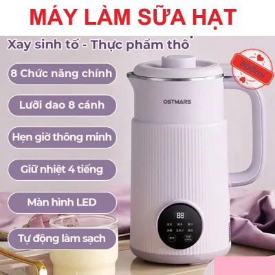 Máy Xay Nấu Sữa Hạt Ngũ Cốc Đa Năng OSTMARS – Hẹn Giờ Thông Minh, Nấu Cháo, Súp, Sữa Hạt Đều Ngon Loại Xịn