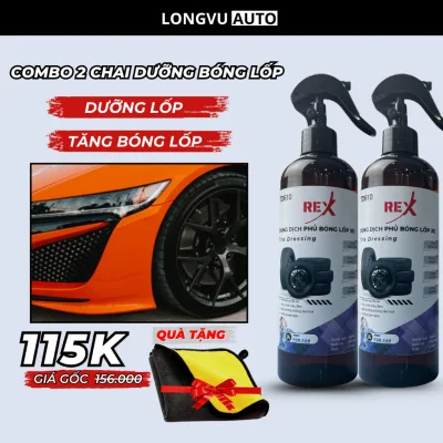 Chai xịt bảo dưỡng và phủ bóng lốp REX TD610 500ml chống lão hoá và phục hồi màu đen lốp