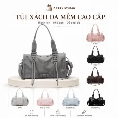 Túi Xách Nữ Carry Studio Form Trống Size 37cm Da PU Cao Cấp, Túi Đeo Vai Đeo Chéo Dung Tích Lớn