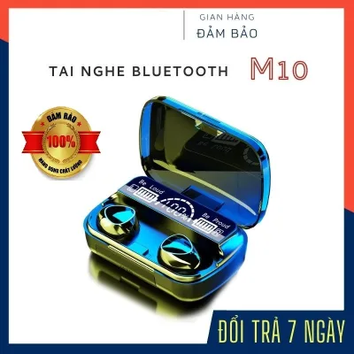 Tai nghe cao cấp bluetooth M10 Pin Trâu 3500mAh âm thanh trung thực, đèn Led đẹp mắt, hộp sạc có màn hình - BẢO HÀNH 1 ĐỔI 1 từ MƯỜNG THANH ROYAL