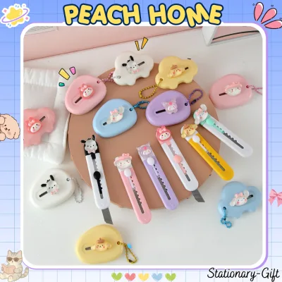 {40 Mẫu} DAO DỌC GIẤY Mini Gắn Charm SANRIO Cute Giá Rẻ Rọc Bút Khui Hàng Trong Suốt Unboxing 1k Peach Home