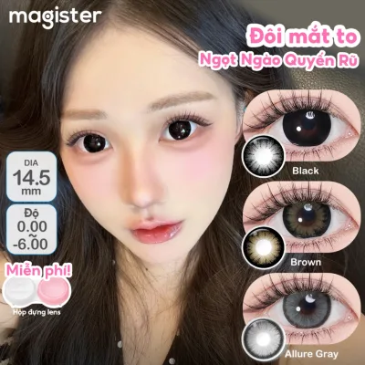 Magister Kính Áp Tròng 2 chiếc Đường kính lớn DIA 14.2/14.5mm Black/Brown/Gray Kính Áp Tròng Cận 6 Tháng