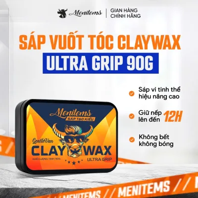Sáp vuốt tóc Menitems Claywax, Sáp vi tinh thể hiệu năng cao, giữ nếp 12H không bết dính 90G