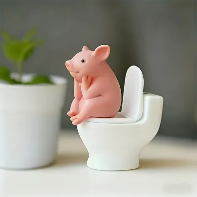 Sáng Tạo Dễ Thương Trang Trí Nhà Vệ Sinh Nhà Vệ Sinh Quà Tặng Sinh Nhật Để Bàn Trang Trí Nhà Cửa Shit Match Piggy Toilet