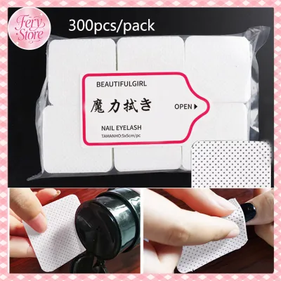 300 Chiếc Màu Hồng Gói Sơn Móng Tay Tẩy Khăn Lau Móng Tay Lint-free Quấn Miếng Móng Tay Nghệ Thuật Dụng Cụ Làm Móng Tay
