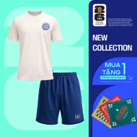 Set đồ thể thao bóng đá World Cup Áo thun cổ tròn Jacquard và Quần short Exdry Peformance thoáng khí, nhanh khô