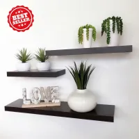 Kệ treo tường gỗ decor giá trang trí thanh gỗ ngang gắn tường mini phòng khách phòng ngủ để cây cảnh