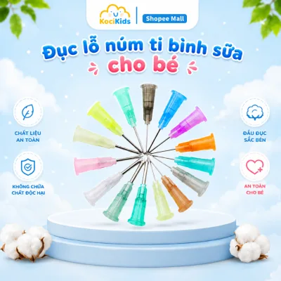 Đục lỗ núm ti bình sữa cho bé, dụng cụ dập lỗ cho mọi núm ti đủ size số từ 3XS đến XL