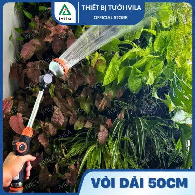 Multi-Function 8-Mode Watering Sprinkler with 50cm Long Handle and Accessories, Watering Spray, Car Wash Spray, Garden Wash, Pet Bath