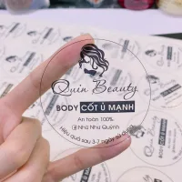 In tem trong, decal sữa chống nước, dán cốc, dán chai, thiết kế miễn phí theo yêu cầu khổ a3