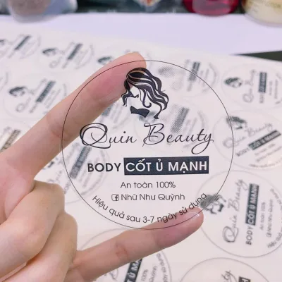 In tem trong, decal sữa chống nước, dán cốc, dán chai, thiết kế miễn phí theo yêu cầu khổ a3