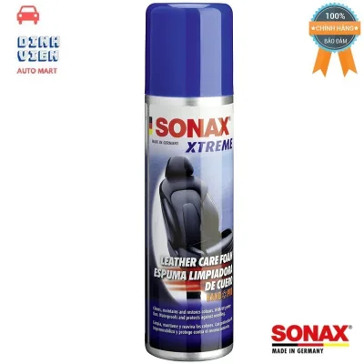 Chai Xịt Bảo Dưỡng Da Dạng Bọt Công Nghệ Nano Sonax Xtreme 289100 để loại bỏ bụi bẩn, dầu mỡ và chăm sóc da ghế xe ô tô.