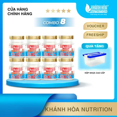 COMBO 8 Lọ Yến Sào 18% Tổ Yến Không Đường Bổ Sung Vitamin K2 - Khánh Hòa Nutrition - 8 Lọ x 70ml