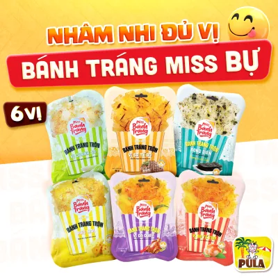 Miss Bự 6 vị | Bánh Tráng Miss Bự Tiệm nhà Pula | Bánh Tráng Trộn Gói 40-46 Gram Đủ Vị | Ngon Dễ Nghiện