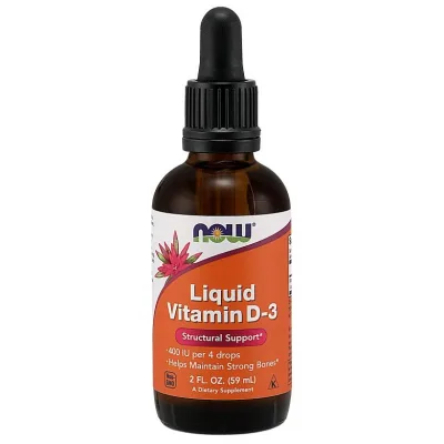 Vitamin D3 Liquid NOW FOODS Dạng Lỏng Tăng Hấp Thụ Canxi, Giúp Xương Chắc Khỏe Lọ 59ml