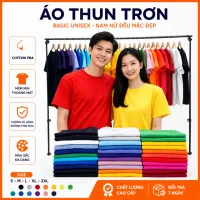 Top Áo Thun Trơn Phom Vừa THOITRANG24H Nhiều Màu Basic Nam Nữ Ngắn Tay Vải Dày Mịn Đủ Size