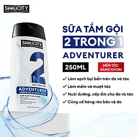 Sữa tắm gội 2 trong 1 cho nam Men Stay Simplicity Hair & Body Advanced Adventurer 2-in-1 Shampoo & Body Wash 250ml