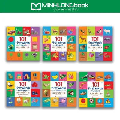 Sách: 101 Từ Đầu Tiên Thực Vật -Động Vật -Giao Thông -Bảng Chữ Cái -Đồ Dùng-Chữ Số Hình Dạng Màu Sắc