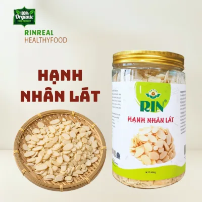 Hạnh nhân lát RIN REAL, hạnh nhân lát mỏng sống/ sấy chín làm bánh, sữa hạt, grannola, ăn kiêng ăn vặt tốt cho sức khoẻ