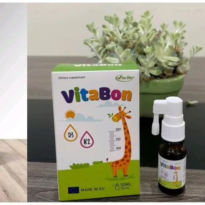VITABON D3K2 Dạng Xịt - Vitamin Giúp Bé Tăng Chiều Cao, Bổ Sung Canxi, Giúp Xương Chắc Khoẻ (10ml)
