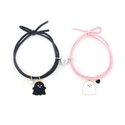 2 Trong 1 2 Cái / bộ Đáng Yêu Ma Từ Vòng Tay Băng Đô Quấn Tóc Vòng Tay Người Nhện Cho Cặp Đôi Nam Nữ Trang Sức Thời Trang Quà Tặng Tình Bạn