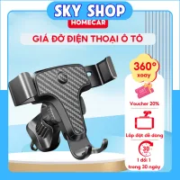 Giá đỡ điện thoại trên ô tô kẹp gắn cửa khe gió điều hoà xoay 360 độ vân cacbon tinh tế nhỏ gọn tiện lợi cho xe