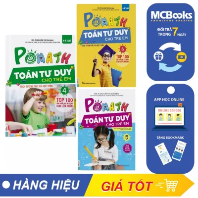 Sách - Combo 3 Cuốn Pomath Toán Tư Duy Cho Trẻ Em Từ 4 - 6 Tuổi (Tập 4,5,6) - McBooks