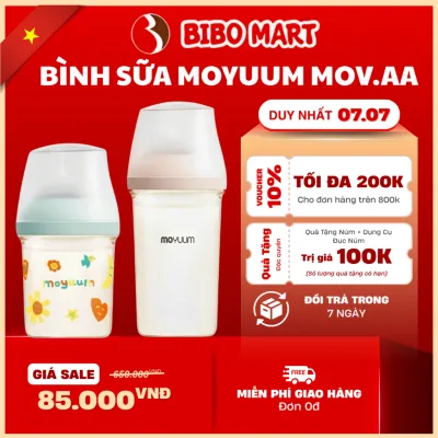 Bình sữa Moyuum Mov.aa chính hãng Hàn Quốc, Moyuum Movaa mẫu mới 2025 cổ bình siêu rộng cho bé