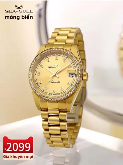 SEA-GULL | Đồng Hồ Cơ Tự Động Chống Nước Thời Trang Vàng 18K