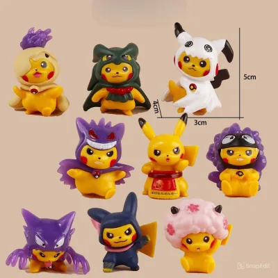 Bộ 9 Mô Hình Pokemon, Pikachu Mini Cao 5cm Cosplay Cute, Mô Hình Decor Trang Trí, Bộ Sưu Tập Cho Bé