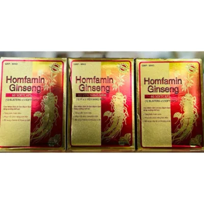 Vitamin tổng hợp HOMFAMIN GINSENG bổ sung cao nhân sâm, tăng cường sức đề kháng, bồi bổ cơ thể - Hộp 60 viên