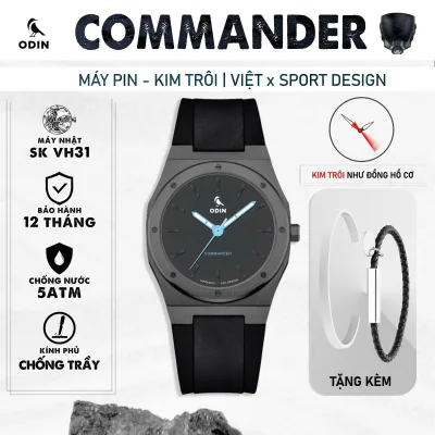 Odin Commander Gray Metal Men's Watch - Genuine Vietnamese Japanese-Made Vh31 - 5Atm Water Resistant - Comes with a Bracelet