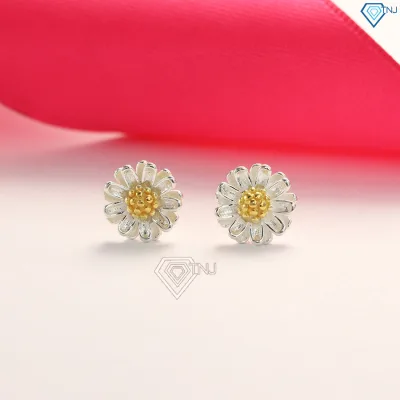 925 Silver Women's Earrings - Women's Silver Earrings Chrysanthemum Btn0081 - Tnj Jewelry