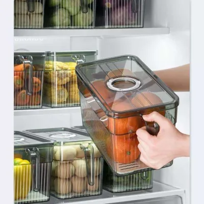 hộp đựng thực phẩm để tủ lạnh có tay cầm .hộp có đáy tách nước dung tích