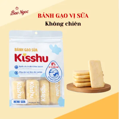 Bánh gạo sữa kisshu vị sữa Bảo Ngọc không chiên Không chất béo có hại, thơm ngon béo ngậy túi 240g