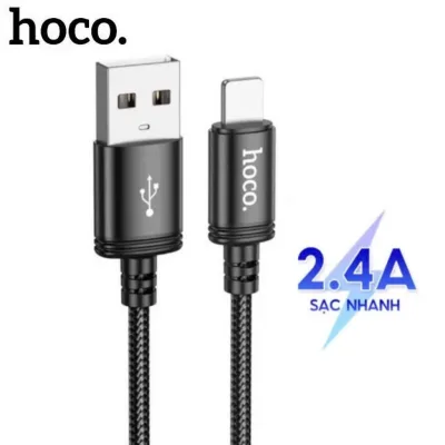 Dây sạc 2.4A Hoco dành cho máy 6 đến 14 cáp sạc dài 1m 2m ... dệt nylon sợi dù chống gẫy gập
