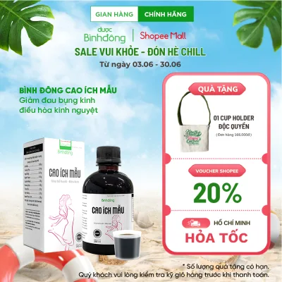 Bình Đông Cao Ích Mẫu - Hỗ trợ giúp giảm đau bụng kinh, điều hòa kinh nguyệt - chai 280ml