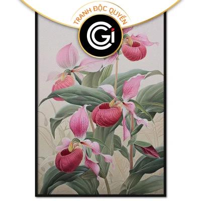 Tranh phong thủy hoa lan, tranh treo tường, dán tường in canvas trang trí phòng khách, nội thất.CGI-731